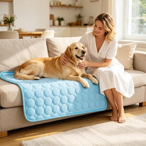 Dog Cooling Mat Ice Silk Cooling Pad for Cats Indoor Washable Summer Mat - Thumbnail 4