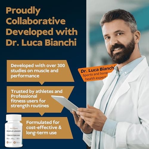 Vita Spark Turkesterone Muscle Leaner - 20:1 Extract 16,000mg with Tongkat Ali & Fadogia Agrestis, High Potency Men's Supplement for Performance, Energy, Vitality, Stamina & Strength |120 Capsules - Thumbnail 5