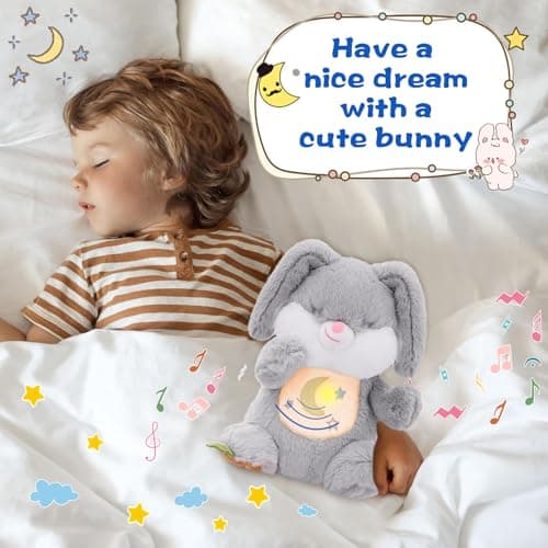 MIAODAM Soothing Breathing Bunny Plush with Relaxing Music, Hugging Toy - Thumbnail 6