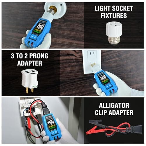 INSTRODOTS Circuit Breaker Finder Tool with Accessories, 90-135V AC Digital Breaker Finder with Integrated GFCI Outlet Tester, Circuit Tracer with Buzzer Alarm & Color Display, Includes Carrying Case - Thumbnail 3