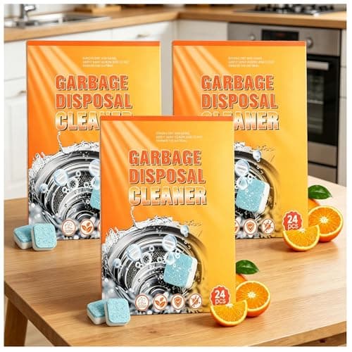 24 Pieces Garbage Disposal Cleaner Tablets, Citrus Scent Deep Cleaning Tablets, Ideal for Kitchen Sinks, Drains and Waste Disposal Units, Dissolve Grime & Neutralize Odors, 12 Month Household Supply - Image 1