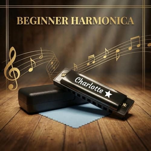 Personalized custom professional tuning harmonica - 10-hole - C key stainless steel harmonica, suitable for beginners, students, and as a gift for friends. It is a meaningful musical instrument gift. - Thumbnail 4