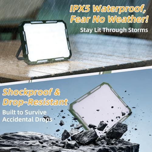 UMLAEN Camping Lantern Rechargeable Camping Lights 60W,3000LM, 6 Modes, Waterproof Camping Essentials with 5 Magnetic Bases, for Emergency, Power Outages, Tent, Hiking, Car Repair, Fishing - Thumbnail 5