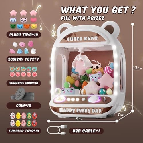 Skirfy Claws Machines for Kids,Unicorns Toys for Girls Age 6+,Mini Vending Machines with Squishyes Fidgets Toys,Candy Dispenser Machines,Claws Game, New Years Birthday Gifts - Thumbnail 6