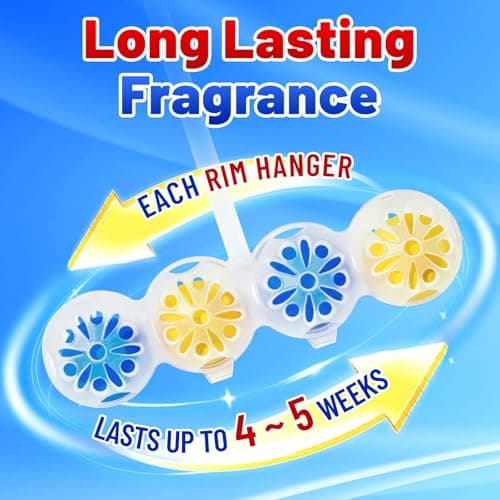 STRN Toilet Bowl Cleaners Rim Hanger, Toilet Bowl Cleaning Balls, Lemon & Magnolia Scents, Toilet Bowl Freshener, 8 Packs(32 balls) - Thumbnail 6