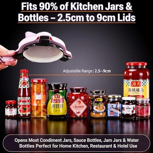 2026 New 4-in-1 Jar Opener for Seniors with Weak Hands, Manual Can Opener & Adjustable Lid Opener for Arthritis, Heavy Duty Bottle Opener, Cute Bear Design(1Purple) - Thumbnail 4