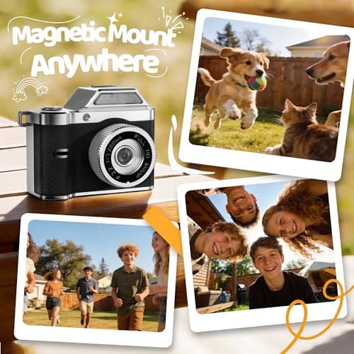 OMK Mini Keychain Camera, 1080P Pocket-Size Camera with 32GB Card, Portable Mini Retro Camera, One-Button Recording, Lightweight Vintage for Travel, Birthday Gift, Party, Daily Moments(Black) - Thumbnail 4