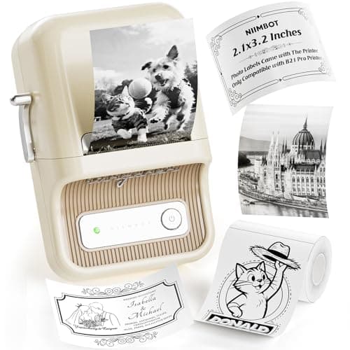 NIIMBOT B21 Pro Label Maker, 300DPI HD Label Printer, Comes with A Roll of Photo Labels 2.1x3.2 Inches(54x80mm), Ideal for Photos, Study Graphics, Memo Maker