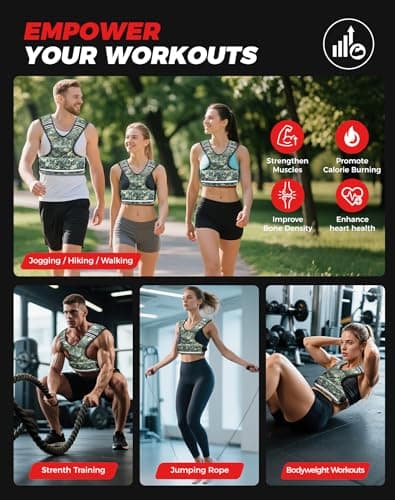 BAGAIL Adjustable Weighted Vest for Women 4-10lb, Comfortable U-Neck Rucking Vest with 6 Removable Weights, Storage Pocket and Reflective Strips for Walking, Jogging, Weight Loss & Home Workouts - Thumbnail 6