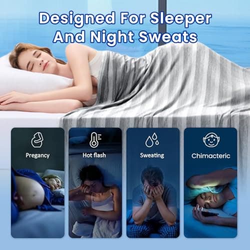 GOHERO Cooling Blanket Throw- 50"x70" Summer Cooling Throw Blanket for Hot Sleepers Arc-Chill Q-Max >0.45 Cool Fiber, Keeps Cool for Night Sweats, Soft Lightweight Sofa Blankets for Kid Adults - Thumbnail 4