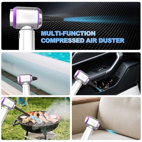 KedeeSparkle Handheld Car Vacuum Cordless, 22000PA Strong Suction Mini Vacuum Cleaner with 100,000 RPM Brushless Motor, 4-in-1 Portable Vacuum for Car Detailing, Camping, Home & Gift, Silver Purple - Thumbnail 5