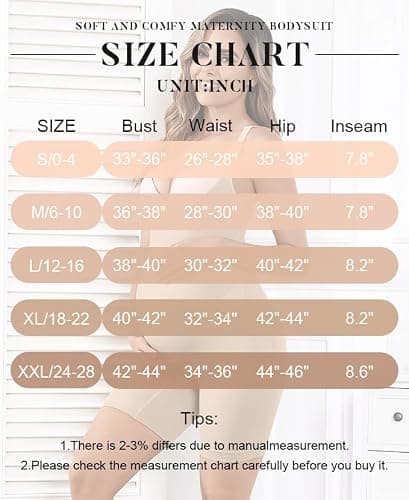 Y25D Women's Maternity Bodysuit Seamless Pregnancy Shapewear Shorts Under Dresses Belly Support Nude Medium - Thumbnail 6