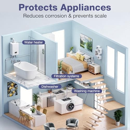 SimPure Whole House Water Filter System, 2 Stages Clear Home Water Pre-Filtration with Carbon and KDF Filters, Reduce Iron, Chlorine, Manganese, Heavy Metals, 1" NPT Brass Port(DB10C-2KDF) - Thumbnail 6