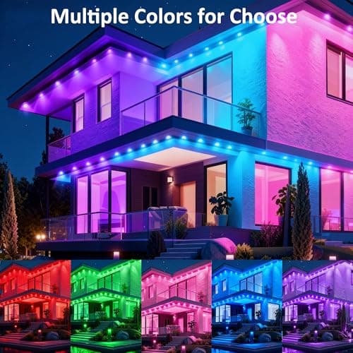 DIERLIGHT RGB Permanent Outdoor Lights, Smart LED Eaves Lights with APP & Remote Control, IP67 Waterproof Outdoor String Lights for Christmas, Halloween,Party, Garden, Patio, House Decor - Thumbnail 6