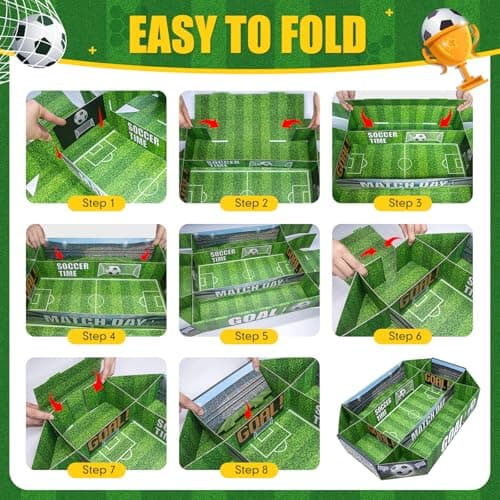Soccer Food Serving Tray Soccer Party Supplies Decorations Kits 24.6"×15.7" Large Sport Snack Plates Stadium Charcuterie Box 2026 Soccer Event Party Sport Birthday Celebration Table Centerpiece Favor - Thumbnail 5