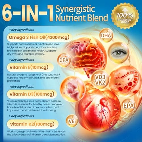 VivoNu Triple Strength Omega 3 Fish Oil - 4200mg, 300 Softgels | Enteric-Coated for No Fishy Aftertaste | Wild-Caught | Third-Party Tested - Thumbnail 5