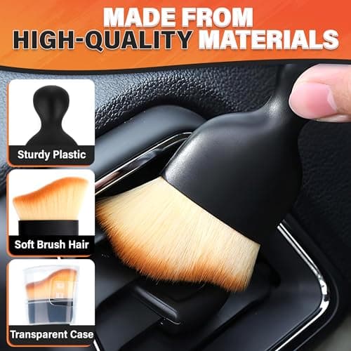 3Pcs Car Detailing Brush Set – Curved Radian Design Car Cleaning Brush Interior Kit with Soft Bristles, Transparent Case, Sturdy Plastic Handle, Waterproof Auto Detailing Brushes for Versatile Use - Thumbnail 3