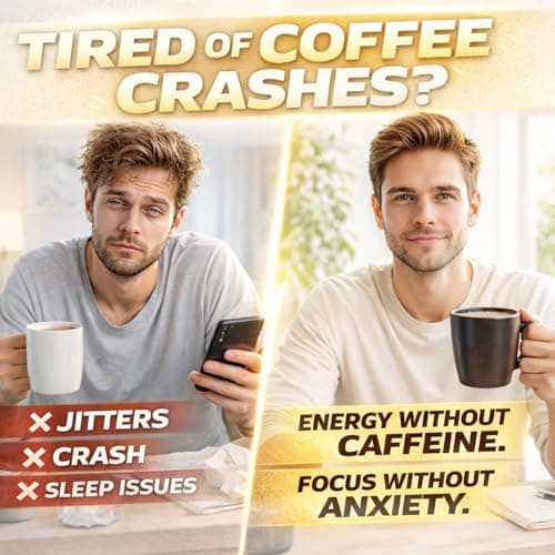 Instant Mushroom Powder 10:1 – Cordyceps Mushroom Supplement with Reishi, Chaga & Shiitake – Caffeine-Free Nighttime Drink with B6, B12, D + Probiotics – Best Mushroom Coffee Organic Blend (Sweet) - Thumbnail 2