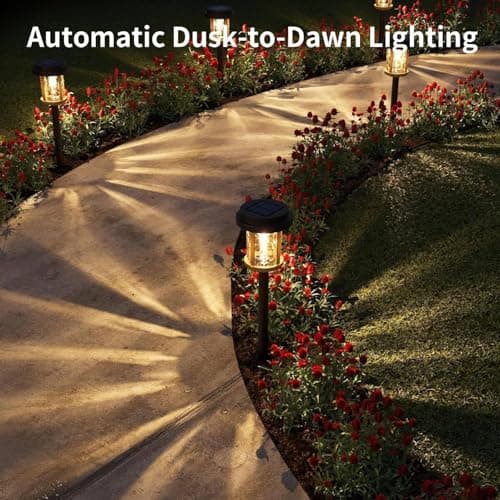 XMCOSY+ Solar Pathway Lights, Outdoor Pathway 4 Pack Solar Powered Lights - Thumbnail 4