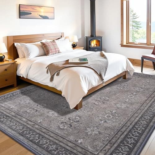 Vanmoos 5x7 Area Rugs for Living Room, Bedroom - Machine Washable, Non-Slip Bedside Rug, Large Soft Floor Carpet for Office, Dining Room, Farmhouse and Home Decor, Urban Luxe/Olive Brown - Thumbnail 4