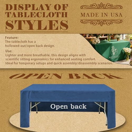 YOUYINYOU Shipping Next Day Custom Table Cloth with Logo Image Text 4/5/6/8/10FT for Business Tradeshow Events Company School Shop Other Important Events (108" L x 63" W) - Thumbnail 2