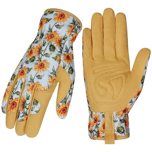Pleneal Gardening Gloves for Women - Leather Garden Gloves Thorn Proof, Outdoor Protective Working Gloves for Weeding - Image 1