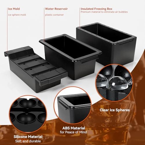 Clear Ice Ball Maker Mold 2 Inch Round Silicone Ice Molds 8 Large Ice Cubes Mold-Easy-to-Remove, Gift for Men Dad Boyfriend Who Have Everything - Thumbnail 4