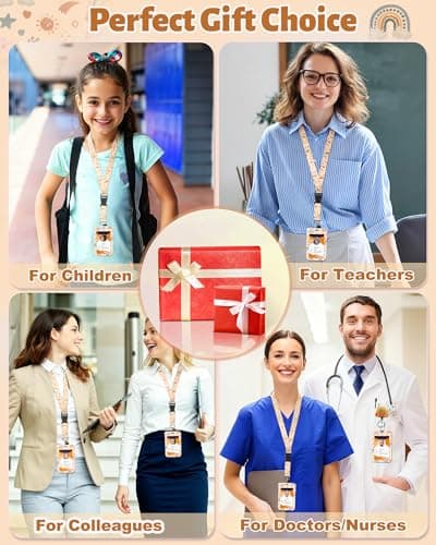 JroyJoy ID Badge Holder with Lanyard & Heavy-Duty Retractable Reel – Bohemian Design, Infused with Nature & Freedom, School ID Badge, Name Card, Work ID for Nurses, Teachers, Students, Workers - Thumbnail 3