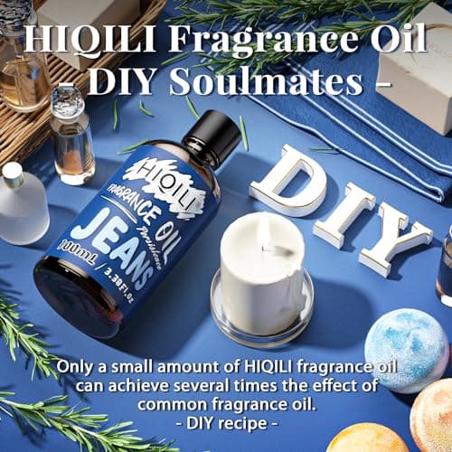 HIQILI Jeans Fragrance Oil for Home Diffuser, Candles & Soap Making, DIY Perfume for Men, Clean & Comforting Scent - 3.38 Fl Oz - Thumbnail 2