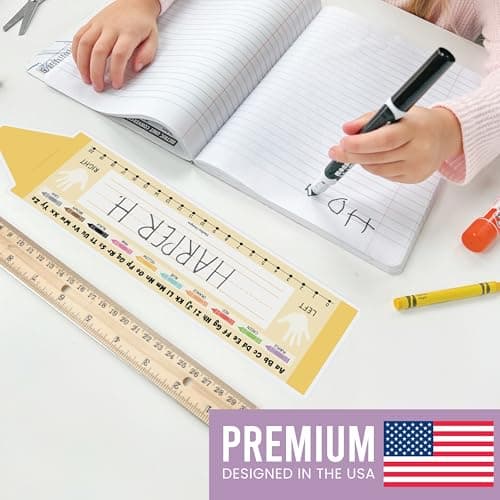 Hadley Designs Desk Name Tags for Classroom –36 Student Name Tags for Desks, 14.5x4 Name Plates for Classroom Decor, Teacher Supplies Crayon Nametags, 1st-3rd Grade Kindergarten Preschool Must Haves - Thumbnail 3