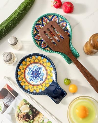 Glowworm Large Spoon Rest, Ceramic Spoon Rest for Stove Top, 7.7 Inch Coffee Spoon Holder for Kitchen Counter, Cooking Utensil Rest for Housewarming Gift, Dishwasher Safe, Yellow - Thumbnail 4