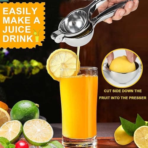 LSLCQW Lemon Squeezer Stainless Steel Large Manual Citrus Press Juicer | Heavy Duty, Solid Metal, Squeezer Bowl, Lime Squeezer - Thumbnail 5