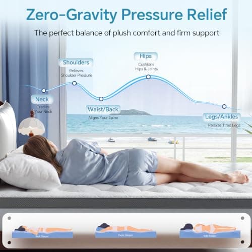 GHLPECYO 3 Inch Extra Thick Queen Size Mattress Topper, Cloud-Like Pillow Top Mattress Pad with Bamboo Viscose & Memory Foam Filling, 18‘’ Deep Pocket Bed Topper, Breathable Air Mesh Sides, White-grey - Thumbnail 4