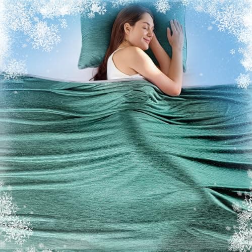 KMUSET Cooling Blanket Twin (60"x80"), Double Sided Summer Cooling Blankets for Hot Sleepers & Night Sweats, Cool Lightweight Blanket for Dorm Room Essentials, Picnic, Gifts for Women Emerald Green