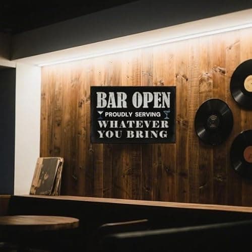 Carastora Vintage Bar Wall Decor Sign - 'Bar Open' for Home Bar, Club, Kitchen - Fun Gift for Beer Lovers, 8x12 Inch - Thumbnail 4