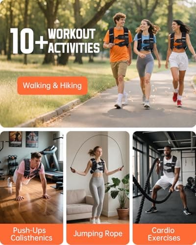 Renoj Weighted Vest for Women Men: Available in 6lb/8lb/10lb/11lb/12lb/14lb/16lb/20lb Fixed Weights for Walking, Running, Training, Exercise, Weight Loss - With Reflective Strips and Storage Pocket - Thumbnail 4