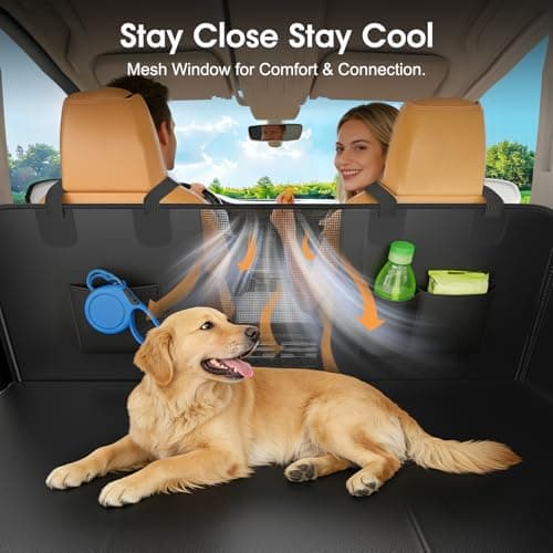 JKLESA Hard Bottom Dog Car Seat Cover for Back Seat, 52"x65" Waterproof PU Leather Hammock with Side Flaps, Non-Slip Heavy Duty Protector for SUVs & Mid-Size Trucks, Supports Up to 450 lbs – Burgundy - Thumbnail 5