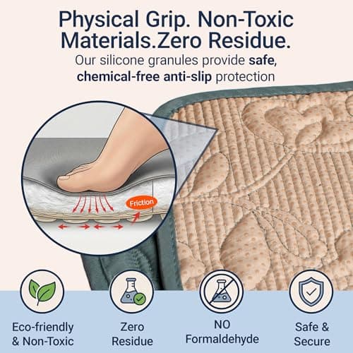 Soft Stair Treads 8x30, Plush Cotton Cushioned Carpet for Hardwood Floors, Non-Slip Silicone Backing No Adhesive, Quiet Safety Mats for Kids & Pets, Machine Washable-Blue - Thumbnail 3