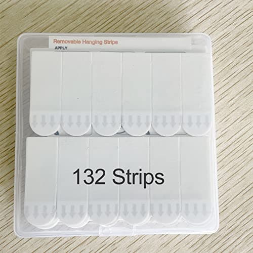 132 Pack Small Replacement Adhesive Strips Refill, Poster Strips, Damage-Free Hanging Strips for Wall Hooks, No Tools Removable Sticky Strips for Home, Office, and Dorm Decor, White Adhesive - Thumbnail 3