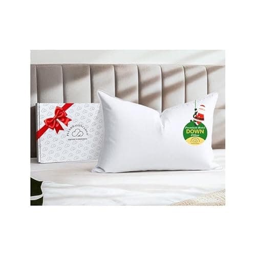 PlushHavenCloud White Goose Down Pillow - Luxury Hotel Bed Pillow with 100% Natural 1000+ Fill Power Goose Feather Down Pillow for Sleeping, 700TC Cotton Shell, Standard Size- Soft, 1 Pack