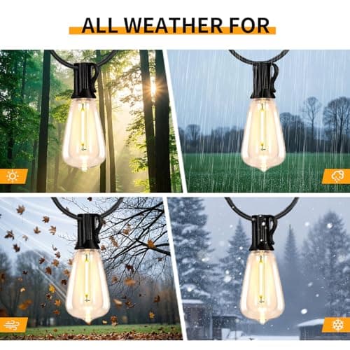 CRLIVOING 100FT Solar String Lights Outdoor Waterproof, 32 Shatterproof with Edison Bulbs,Solar Powered Outdoor Lights with Remote, LED String SolarLights for Garden, Backyard, Parties - Thumbnail 6