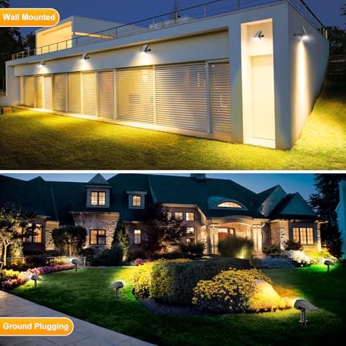 Fabrito Solar Spot Lights Outdoor Waterproof, 72 LEDs Landscape Spotlights with 3 Lighting Modes, 2-In-1 Dusk to Dawn Solar Flood Wall Lights for Garden/Yard/Tree/Pathway/Outside (Warm White) -10 Pack - Thumbnail 4