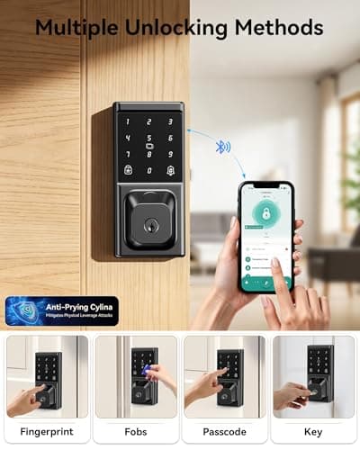 Fingerprint Smart Deadbolt Lock, Keyless Entry Door Lock - Thumbnail 2