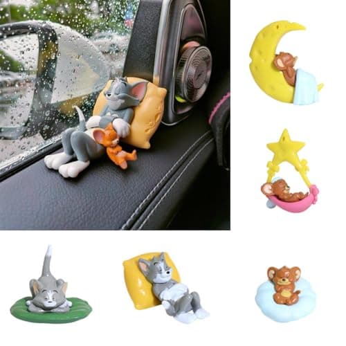 AYWVRBST 5 Pcs Decoration Ornaments, Christmas Decoration, Car Door Ornaments, Sleeping Cats and Mice, Cute and Interesting Gifts, Travel Decompression (5 Pcs Decoration Ornaments) - Image 1