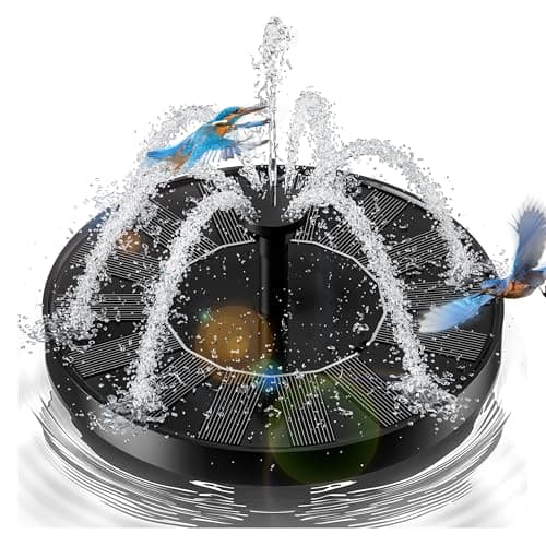 2.5W Solar Bird Bath Fountains– Upgraded Solar Pond Fountain with 6 Nozzles,Solar Fountain for Bird Bath, Pond, Garden Decor (Black) - Image 1