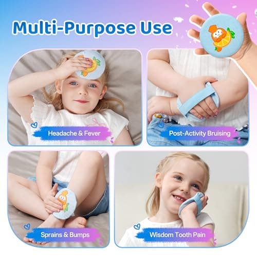 samply Small Gel Ice Packs with Cute Covers, Reusable Cold Packs for Pain Relief, Headaches and Toothaches,Eyes, Face, Cold Compress, Pink and Blue - Thumbnail 3