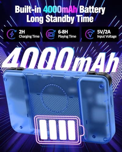 RF40H Retro Handheld Game Console, 4.0" Retro Gaming Console, Built-in 20,000+ Classic Games, Supports WiFi Connection, Open Source Linux System, Portable Handheld Video Games (Blue) - Thumbnail 5