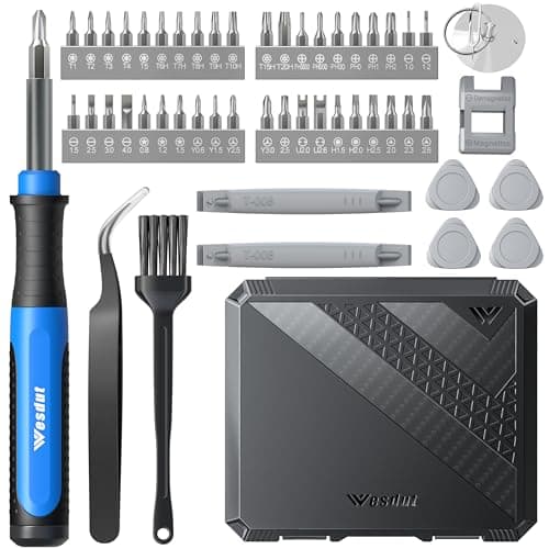 Wesdut 52in1 Small Precision Screwdriver Set with torx, Mini Screw Driver Set, Magnetic Repair Tool Kit for Phone, Computer, Laptop, PS4 PS5, Xbox, Switch, Eyeglasses, Watch, Electronic, Gifts for Men