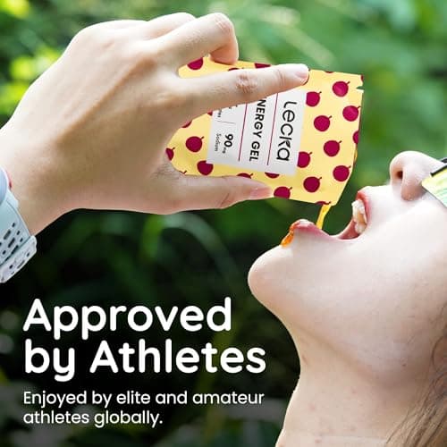 Lecka Natural Energy Gels (12 Pack) – Maltodextrin-Free Running Fuel for Sensitive Stomachs – 27g Carbs from Real Fruit & Basil Seeds – High-Electrolyte Marathon & Ultra (Variety Pack - All Flavors) - Thumbnail 6