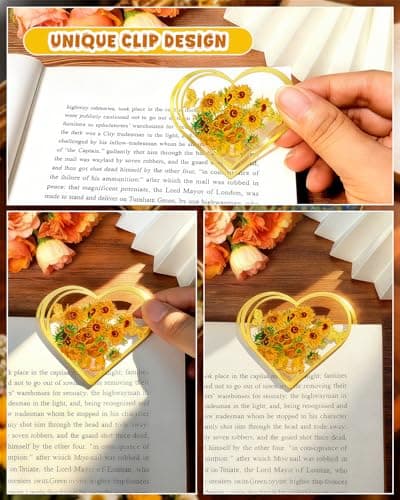 HOMTEK 6pcs Metal Clip Heart Bookmarks for Reading Women,Van Gogh Monet Oil Painting Theme Cute Butterfly Hollow Corner Page Book Marks for Women,Teachers,Students,Reading Accessories for Book Lovers - Thumbnail 3